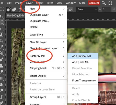 Photopea Layers panel showing a layer mask