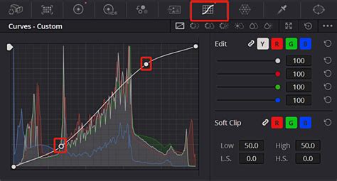DaVinci Resolve Curves Tool