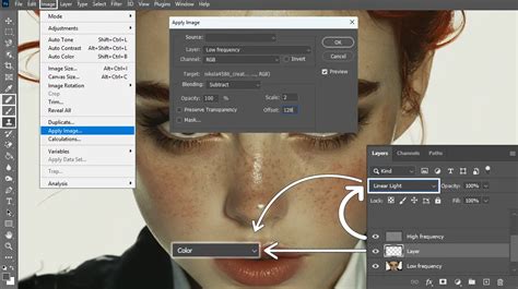 Frequency separation layers in Photoshop