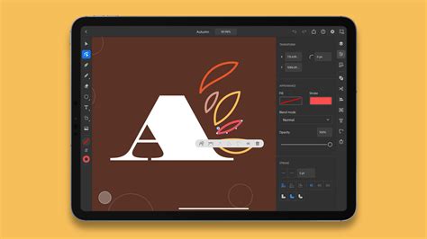 Adobe Illustrator interface on iPad