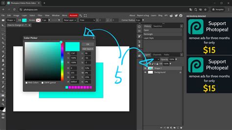 Photopea shape fill color
