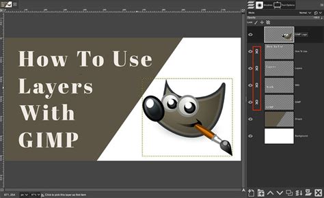 GIMP interface with layers and tools
