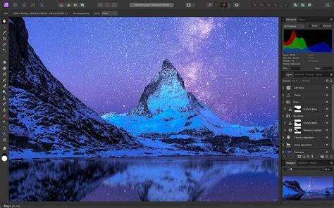 Affinity Photo interface showcasing layer editing