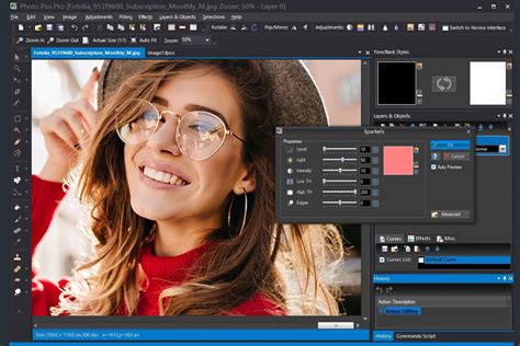 Photo Pos Pro interface with novice and pro layout options