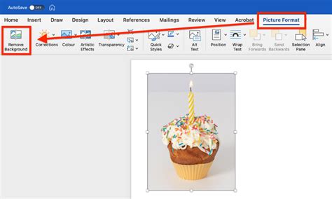 Microsoft Word Remove Background Tool Interface