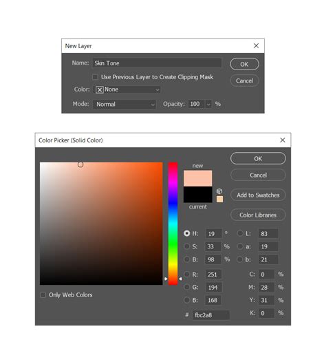 Layer panel showing solid color fill layer with blending mode set to Color