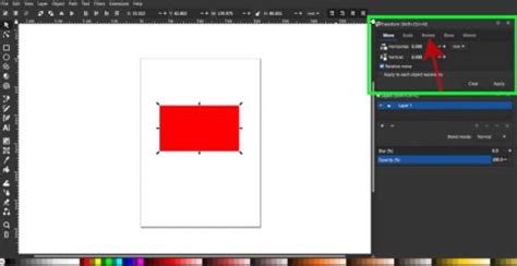 Inkscape Transform dialog box showing Scale tab