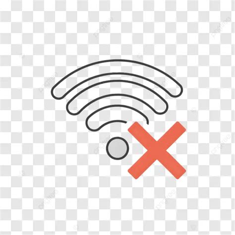 Illustration of a Wi-Fi symbol with a red cross, indicating no connection
