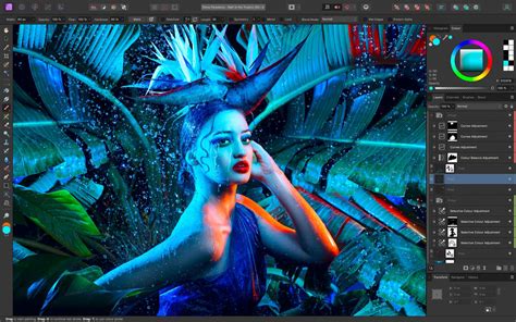 Affinity Photo 2 interface showing photo editing and painting tools