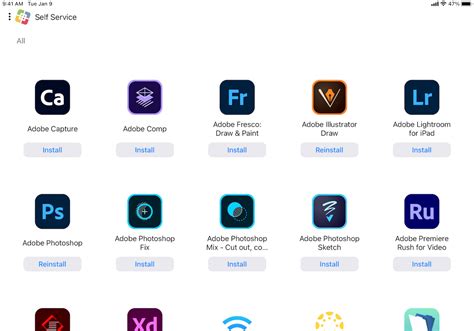 Image of an iPad displaying the Adobe Creative Cloud app with the Fonts section open