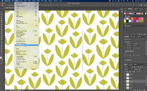 Illustration of a Photoshop canvas with a simple repeating pattern