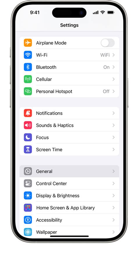 Screenshot of iPhone Settings showing the 