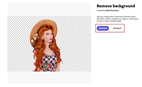 Adobe Express interface showing background removal