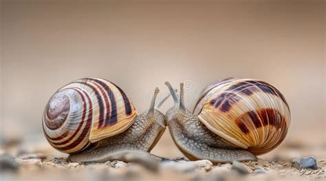 Illustration of two snails touching tentacles during courtship