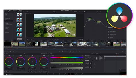 Color grading interface in DaVinci Resolve