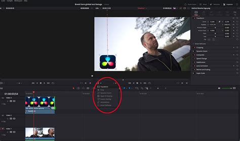DaVinci Resolve keyframe editor showing animation curves for text properties