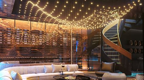 Interior design with dramatic lighting