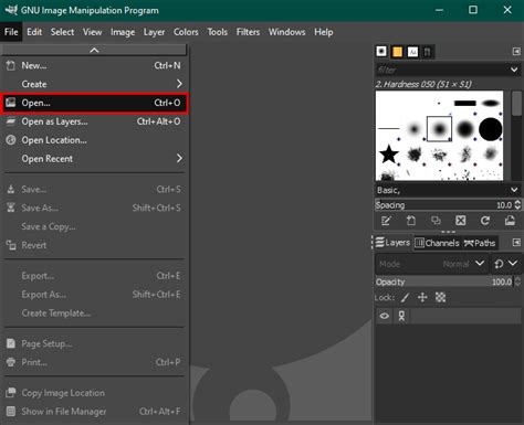 GIMP Paths Tool in action, showing anchor points and curves