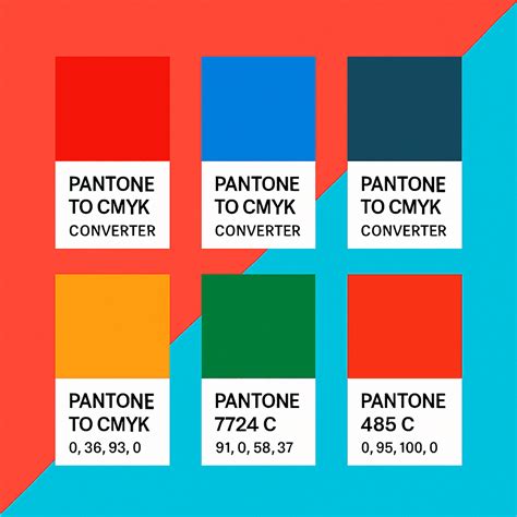 Screenshot of a CMYK to Pantone converter tool interface