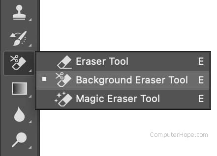 Photoshop Eraser Tool Interface