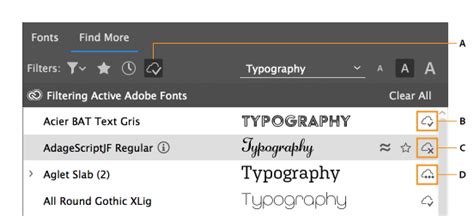 InDesign Font activation icon