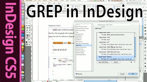 InDesign GREP example
