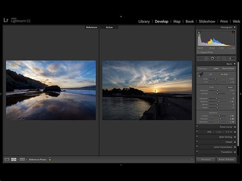 Lightroom CC interface with editing sliders