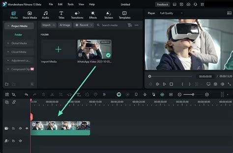 Filmora Media Library with imported files