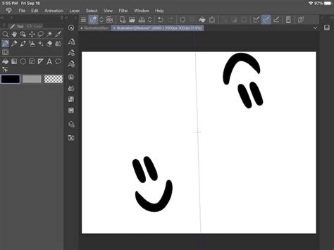 Character face with Symmetrical Ruler applied