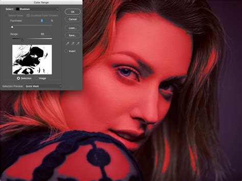 Luminosity mask visualization for sharpening