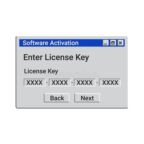 Illustration of a software activation key or license code