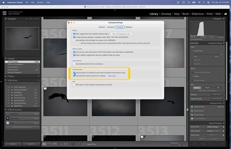 Lightroom Classic interface showing assisted culling options