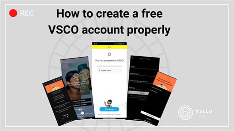An infographic illustrating the steps to create a VSCO account