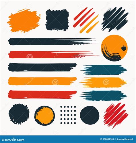 Illustration of various brush pattern shapes