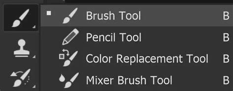 Photoshop brush tool interface