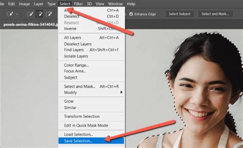 Photoshop Select Menu with Deselect highlighted