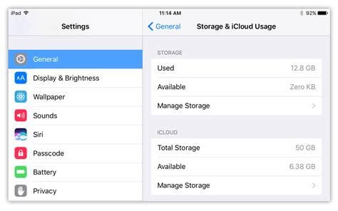 Diagram showing iPad storage options