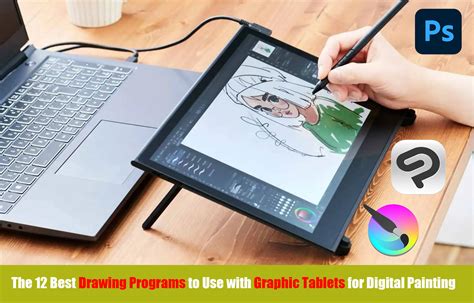 Digital painting tools on a tablet
