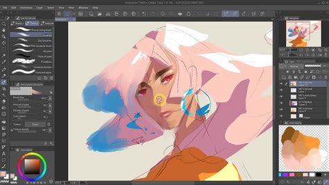 Comparison infographic of Procreate and Clip Studio Paint features