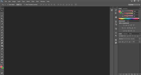 Photoshop interface with a flyer design in progress