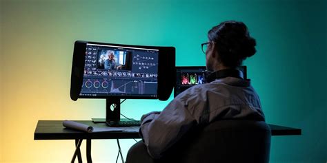 A person using video editing software on a computer
