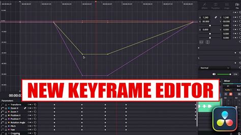 DaVinci Resolve Keyframe Editor interface