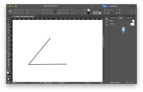 InDesign Pen Tool creating a triangle with three anchor points