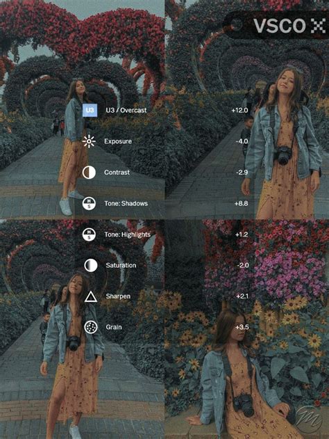 Comparison of a VSCO filter applied to an image and its manual recreation in Photoshop
