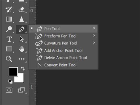 Photoshop toolbar showing the Pen Tool icon
