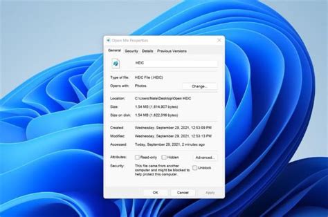 Windows 11 HEIC file error message