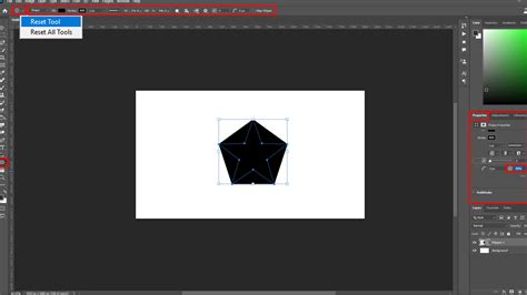 Polygon Tool creating a custom star shape