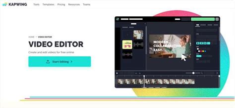 User interface of Kapwing editor