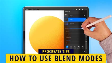 Procreate interface showing the Blend Modes dropdown menu