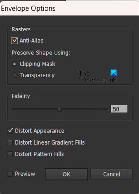Photoshop interface with the Envelope Distort options visible